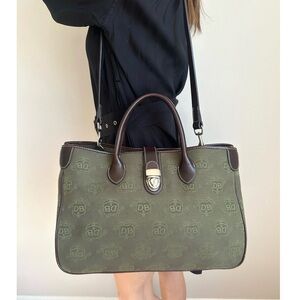 Dooney & Bourke • Large Florentine Canvas and Leather Tote Crossbody in Green